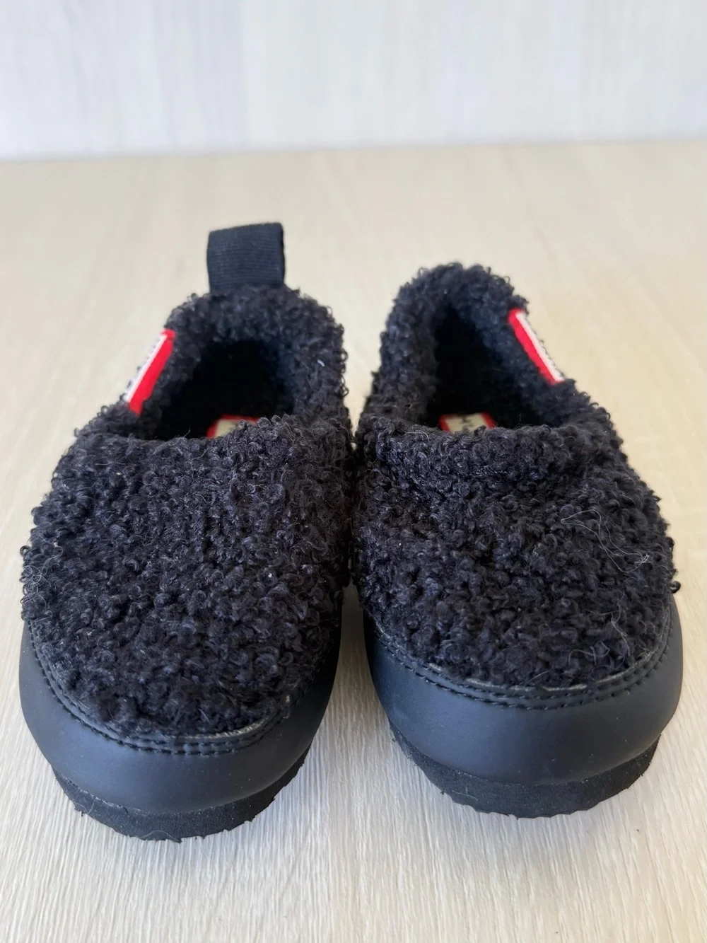 Hunter Kids Black Sherpa Fleece Slip On Shoes Slippers US 5 EU 21